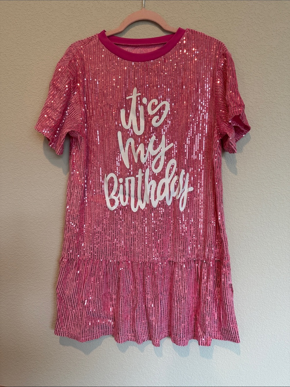Pink Sequin "It's My Birthday" Party Dress